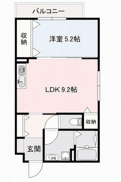 土山ハイツ(1LDK/2階)の間取り写真