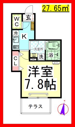 AF DELICIOUS LIFE APARTMENTS(1K/1階)の間取り写真