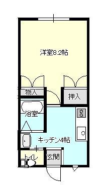 FEEL FINE TSUKURIMICHI II(1K/2階)の間取り写真