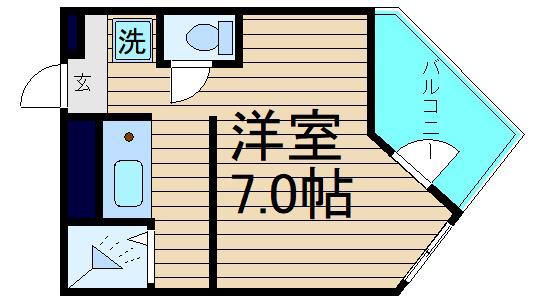アーク上町台II番館(1K/5階)の間取り写真