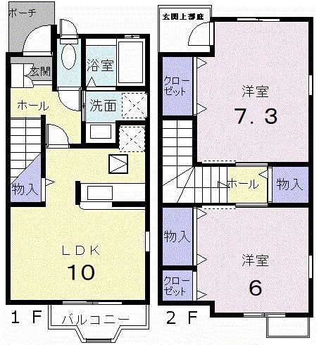 ココモプラッツ(2LDK/1階)の間取り写真