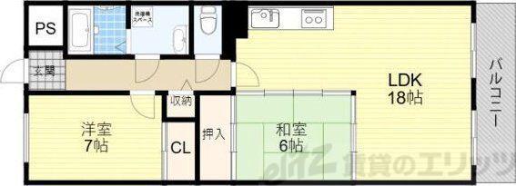 サンコーポ高槻寿マンション(2LDK/3階)の間取り写真