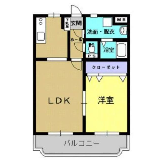 グランドールコート(1LDK/1階)の間取り写真