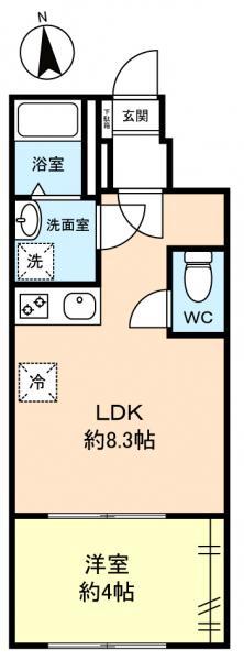 メゾントールモンド八千代中央(1LDK/1階)の間取り写真