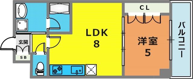 ラフィーノ山手(1LDK/3階)の間取り写真