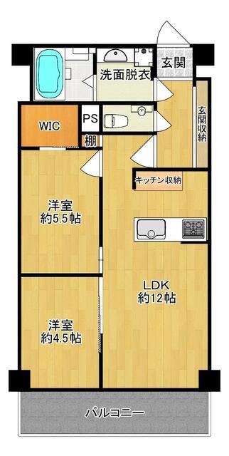 シャンボール三軒茶屋(2LDK/7階)の間取り写真
