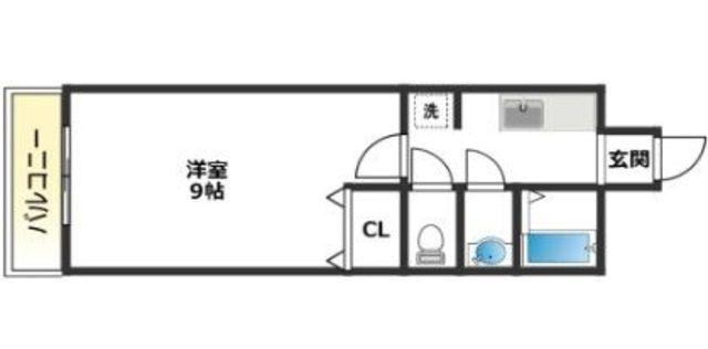 第3いわきビル(1K/7階)の間取り写真