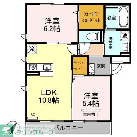セジュールグラードII(2LDK/2階)の間取り写真