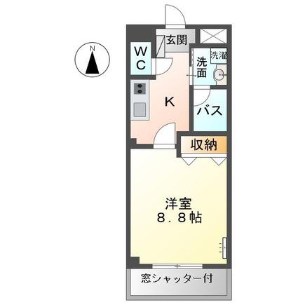 コンフォール国府宮(1K/1階)の間取り写真