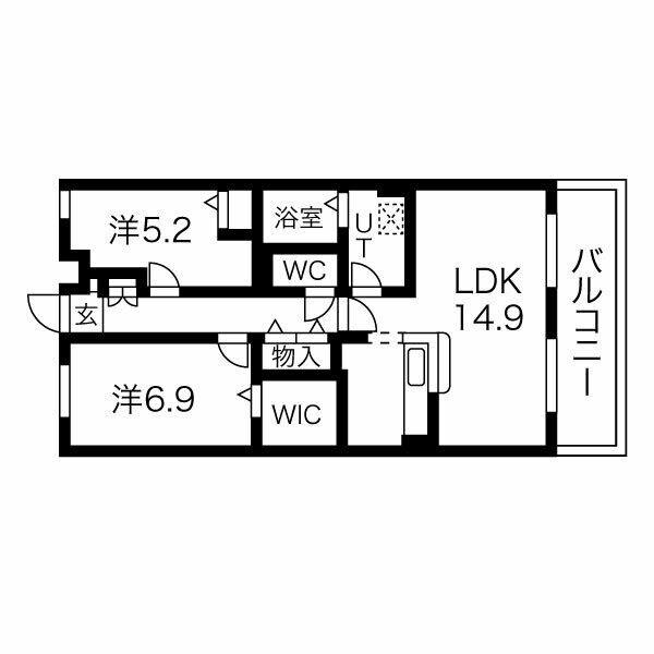FERIO(2LDK/1階)の間取り写真