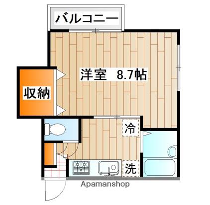ラ・ヴェルハル(1K/2階)の間取り写真