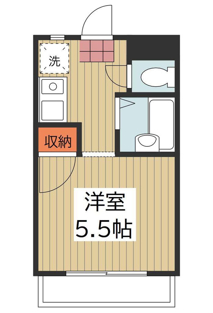 ドミール松原団地(1K/2階)の間取り写真