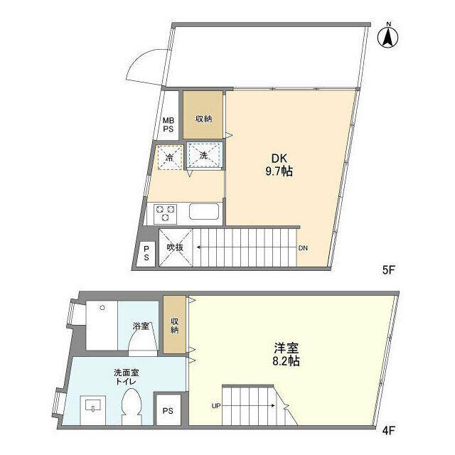 RETE TAMAPLAZA(1DK/5階)の間取り写真