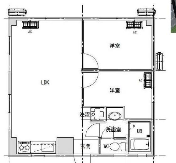 DESSERT INN KOYAMADAI(2LDK/1階)の間取り写真