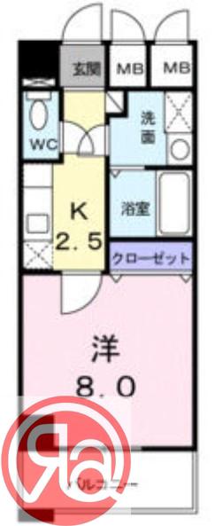 サニーレジデンス吉野(1K/4階)の間取り写真