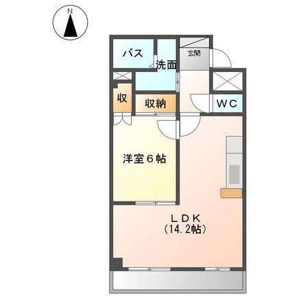 サンコート円A棟(1LDK/1階)の間取り写真