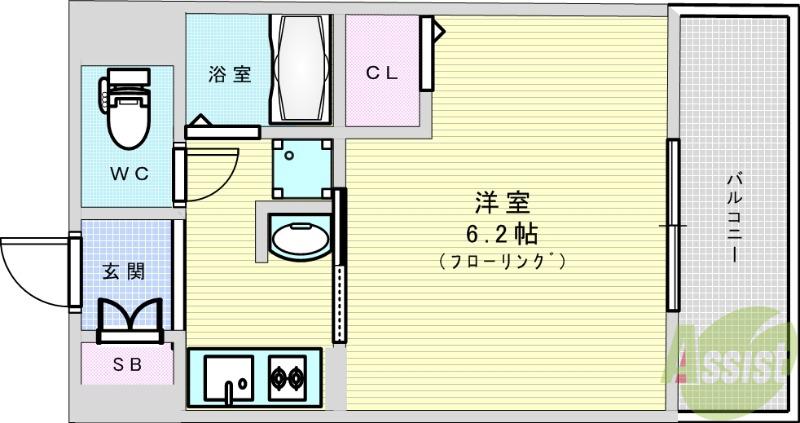 エステムコート新大阪Ⅵ エキスプレイス(1K/9階)の間取り写真