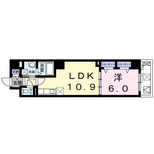 スピカコンフォート(1LDK/6階)の間取り写真