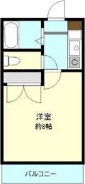 モトヤシキ西(1K/2階)の間取り写真
