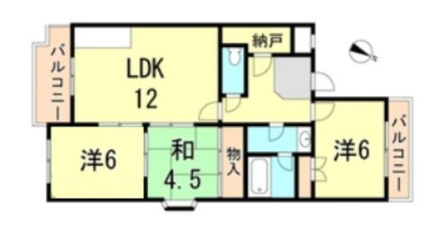 ルモンクレール枝吉(3LDK/1階)の間取り写真