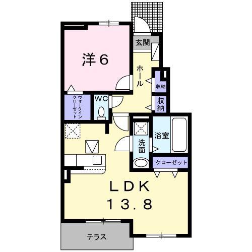 メゾン・ベル I(1LDK/1階)の間取り写真