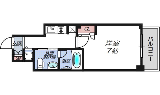 エスライズ東天満(1K/9階)の間取り写真