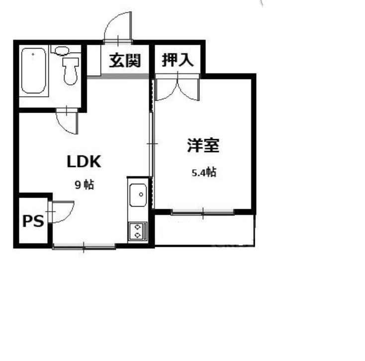 シーアイマンション(1DK/2階)の間取り写真