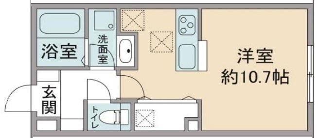 ラシーネ東中野(ワンルーム/1階)の間取り写真
