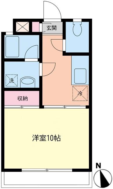 第5根岸ハイツ(1K/5階)の間取り写真