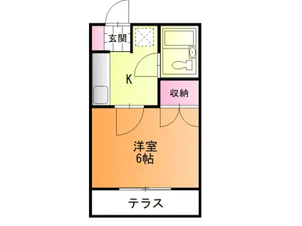 ゴールドクレイ太田(1K/1階)の間取り写真
