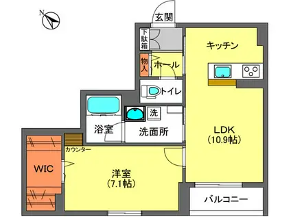 セントリビエ(1LDK/2階)の間取り写真