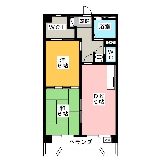第二辻ビル(2DK/3階)の間取り写真