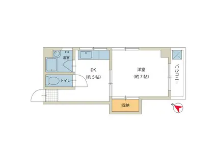 ハイム吉村(1DK/3階)の間取り写真