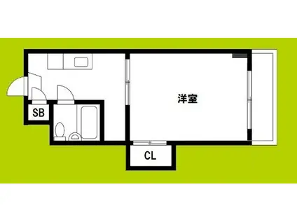 シャルマン加美東(1K/4階)の間取り写真