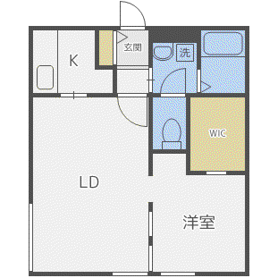 ディリッツ札幌東(1LDK/4階)の間取り写真