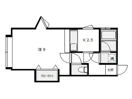 プロムナード(1K/1階)の間取り写真