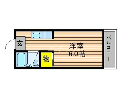 ＪＲ山陽本線 庭瀬駅 徒歩3分 2階建 築35年(1K/2階)の間取り写真