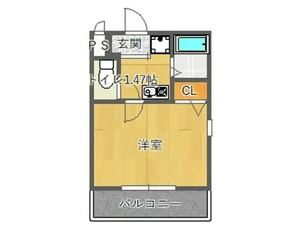 シティライト江坂(1K/3階)の間取り写真