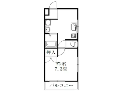 アベニューモリIII(1DK/4階)の間取り写真