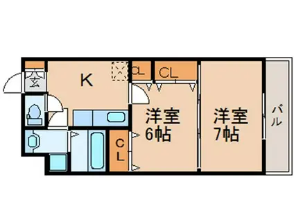 エソール(2K/3階)の間取り写真