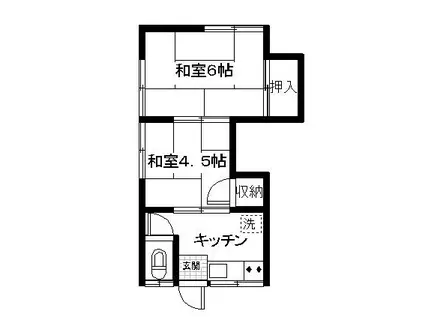 三津木荘(2K/2階)の間取り写真