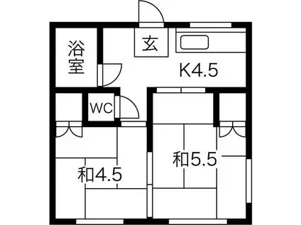 エステート早田(2K/4階)の間取り写真