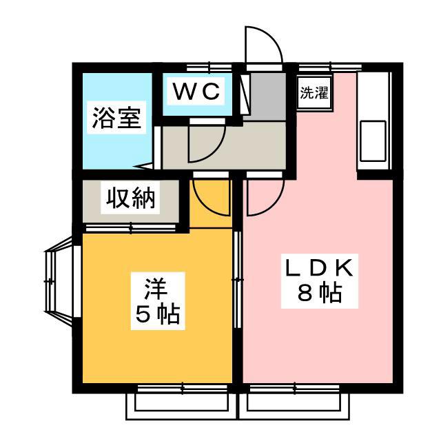 アオイコーポ(1LDK/1階)の間取り写真