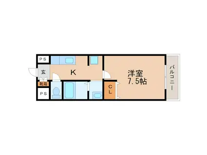 エクセレント吉田(1K/4階)の間取り写真