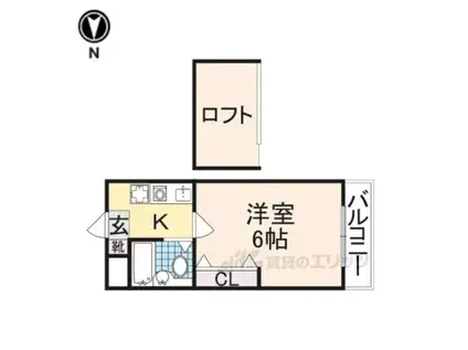 シティパレス生駒谷田町P-7(1K/2階)の間取り写真