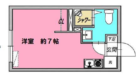 ヴァルム板橋蓮沼(ワンルーム/1階)の間取り写真
