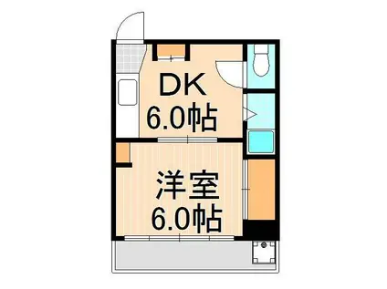 柳下マンション(1DK/4階)の間取り写真