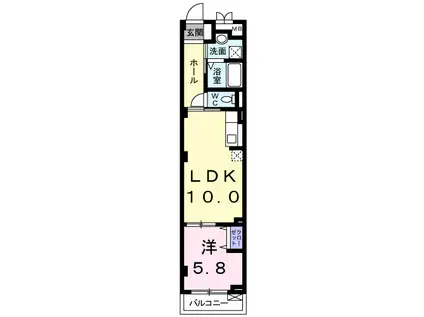 レジデンス東矢口(1LDK/2階)の間取り写真