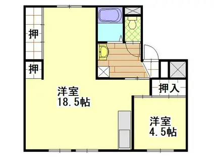 フローラ喜多方 1号棟(1LDK/5階)の間取り写真