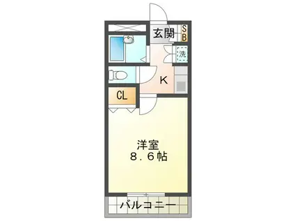 LAHAINA(1K/1階)の間取り写真